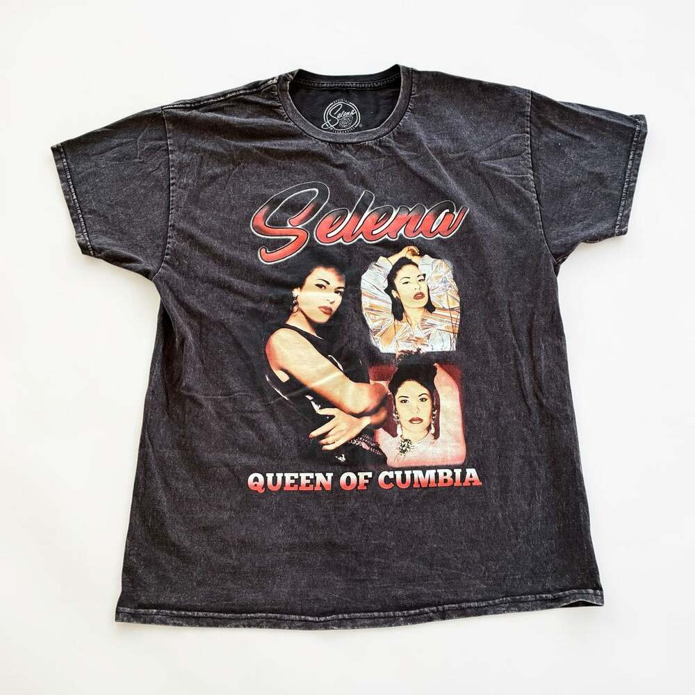 Selena Queen of Cumbia Acid Wash Graphic T-Shirt